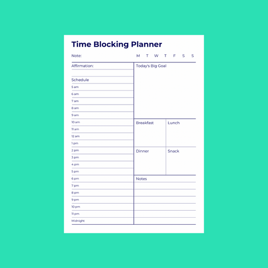 Detailed view of the Time Blocking Daily Planner’s durable design and helpful time management guides.