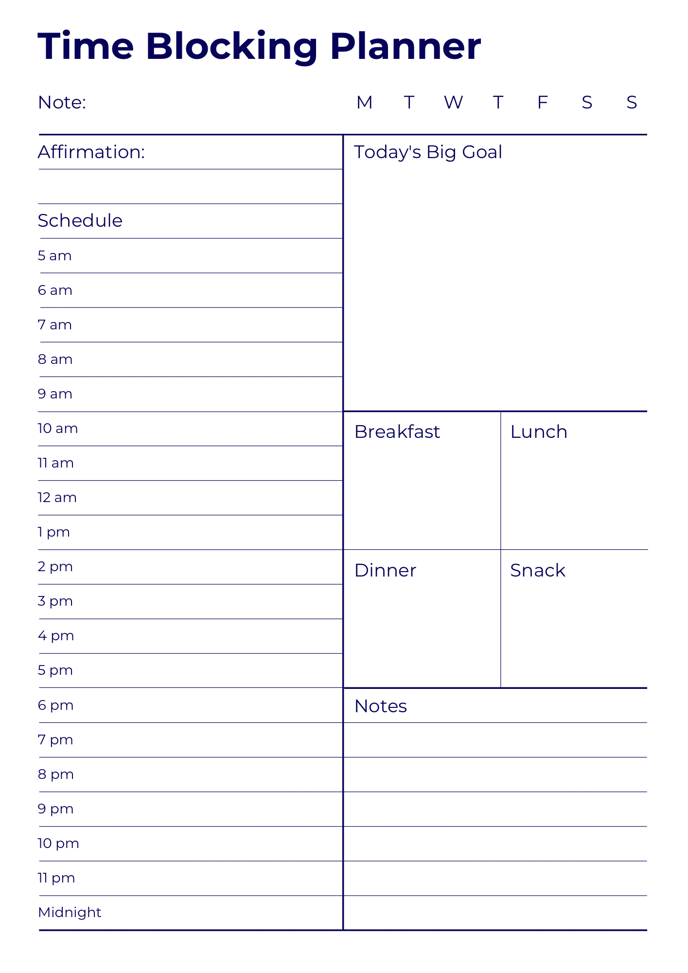Detailed view of the Time Blocking Daily Planner’s durable design and helpful time management guides.