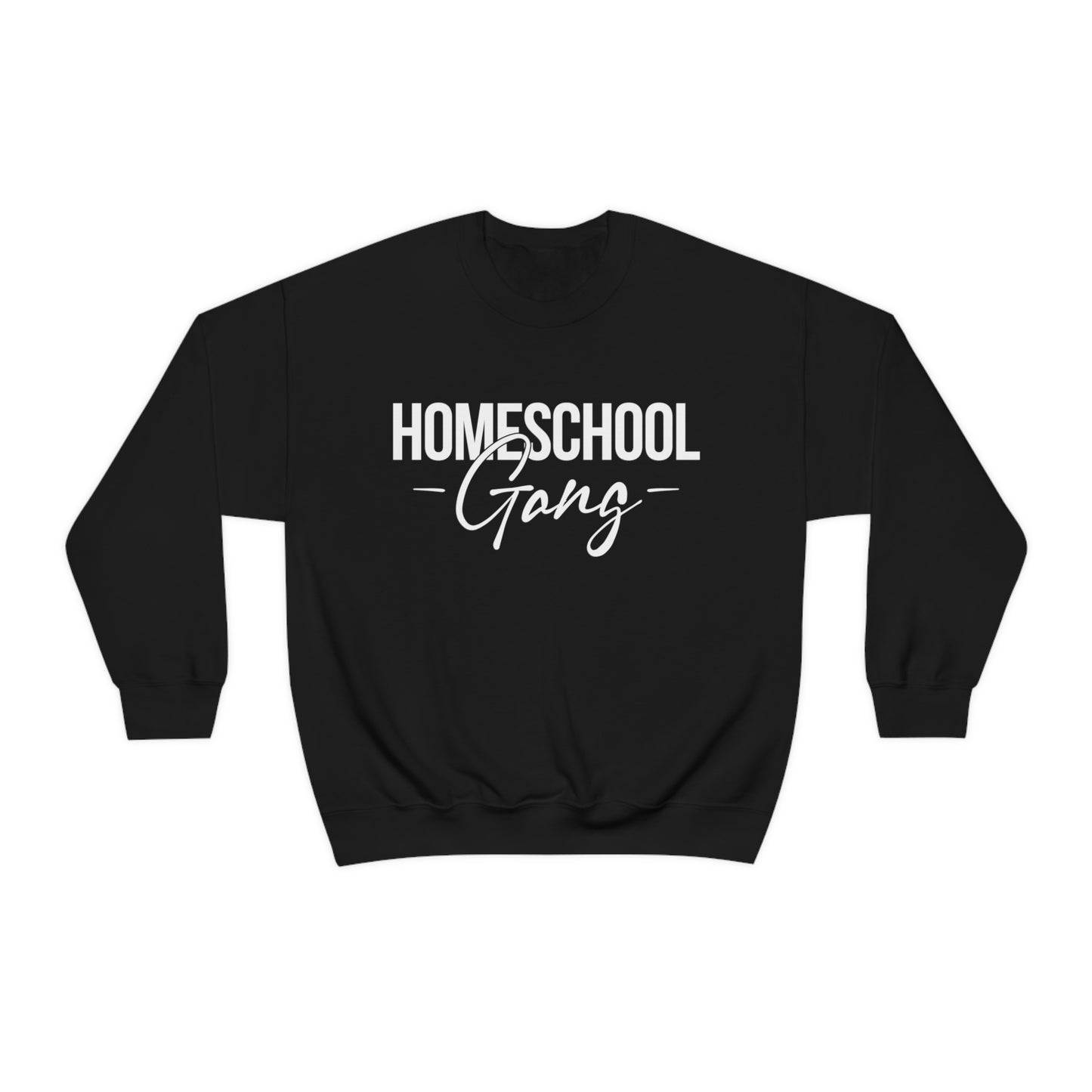 Detailed view of the high-quality cotton-poly blend fabric of the Homeschool Gang Sweatshirt.