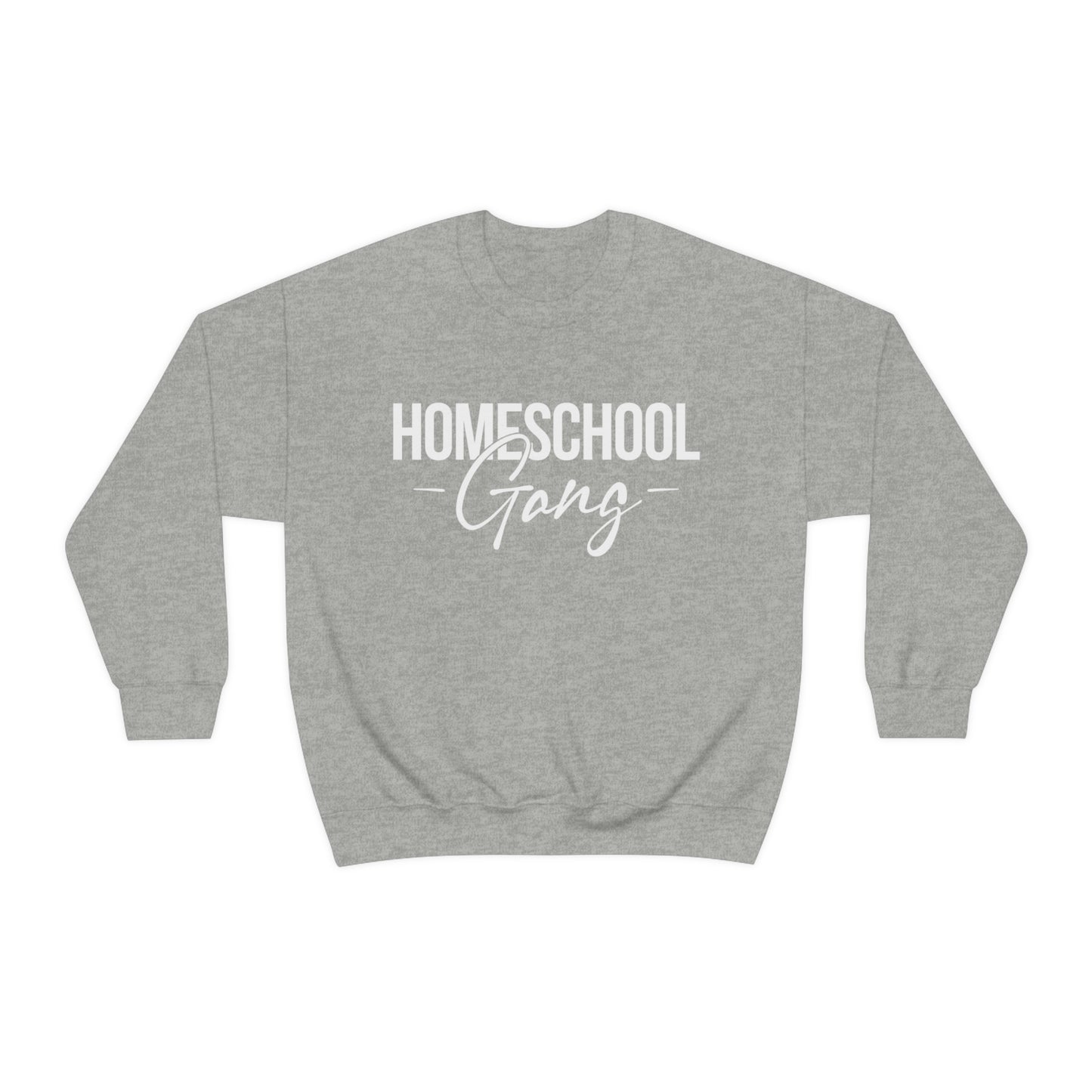 Detailed view of the high-quality cotton-poly blend fabric of the Homeschool Gang Sweatshirt.